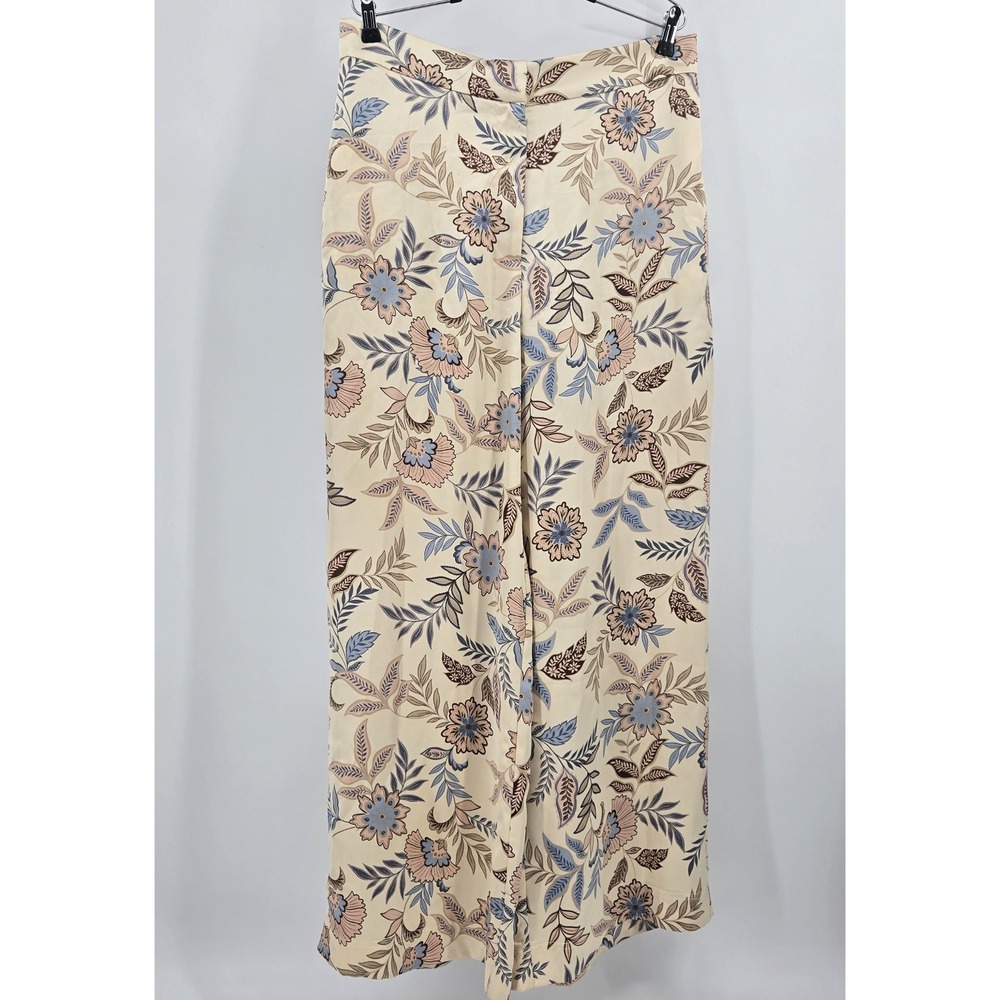 House of Harlow 1960 Floral Wide Leg Pants XL Cream Pink Blue‎ Boho Whimsigoth - Picture 2 of 14